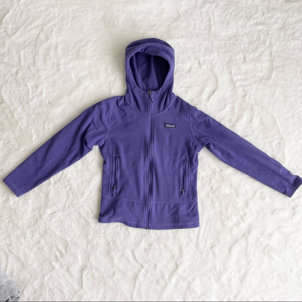 Patagonia Womens Fleece Hoodie Zip up Purple